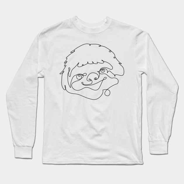 One Line Sloth Long Sleeve T-Shirt by huebucket